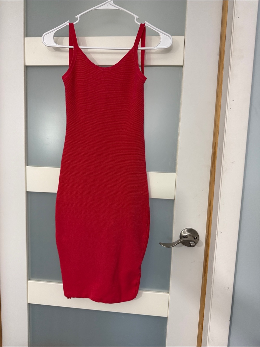 Slim Red Spaghetti-Strap Mini Dress
